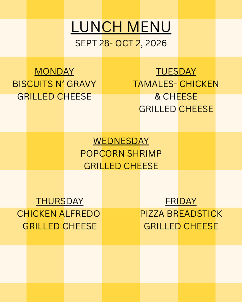 Lunch menu