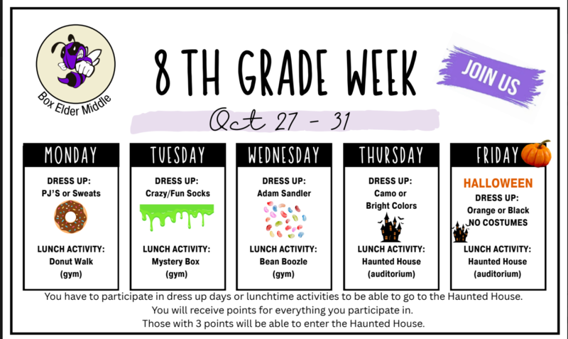 8th Grade Week! October 27th-31st