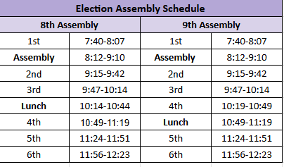 Friday, 4/24 Alternate Schedule