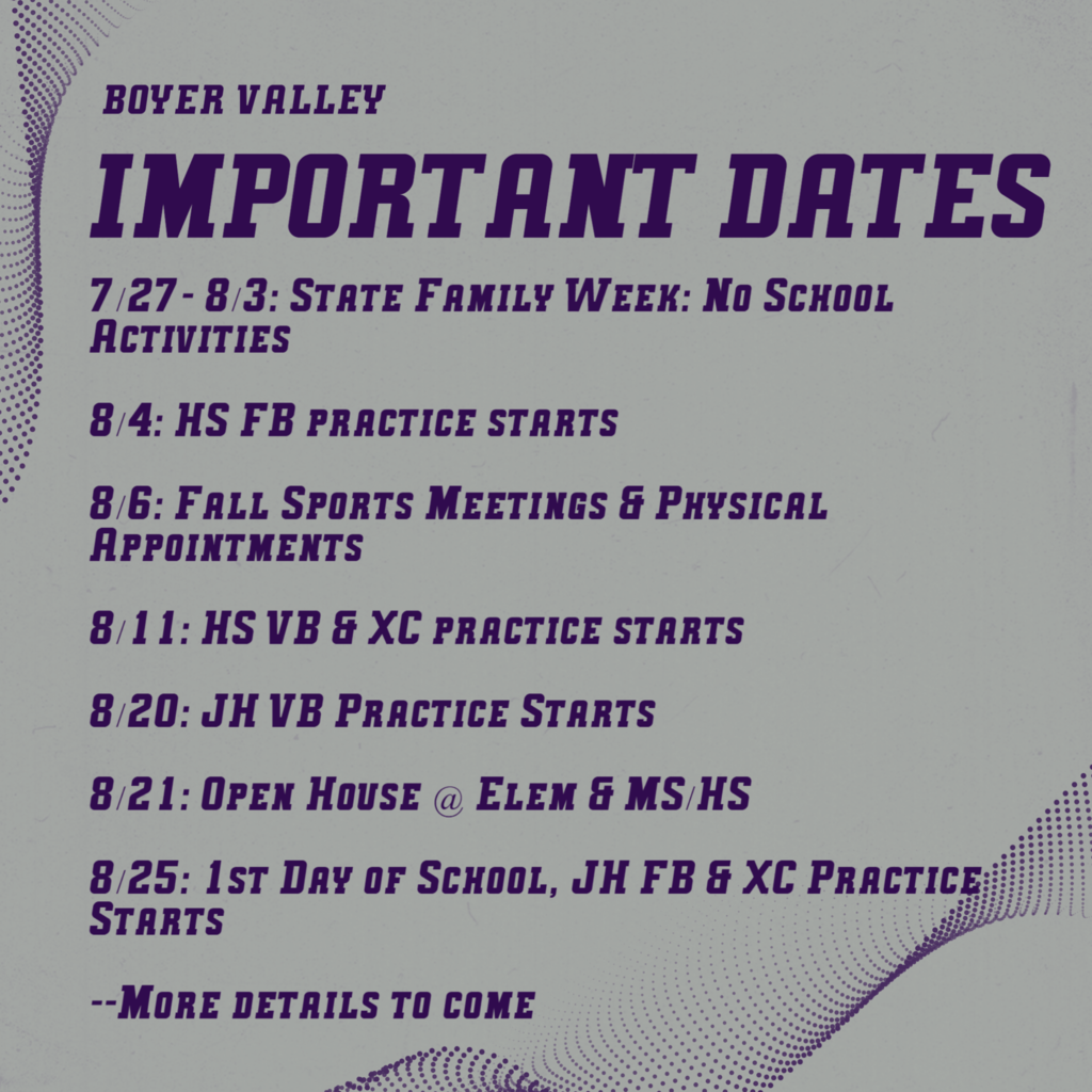 Important Dates