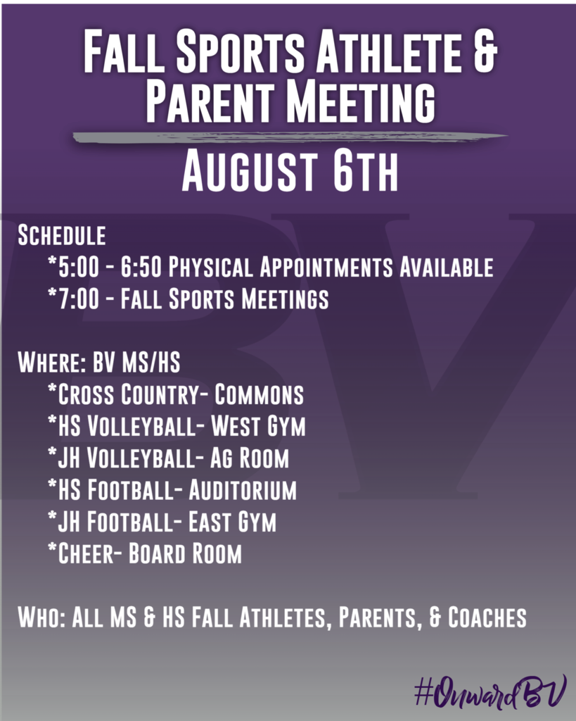 Fall Sports Meeting & Physicals