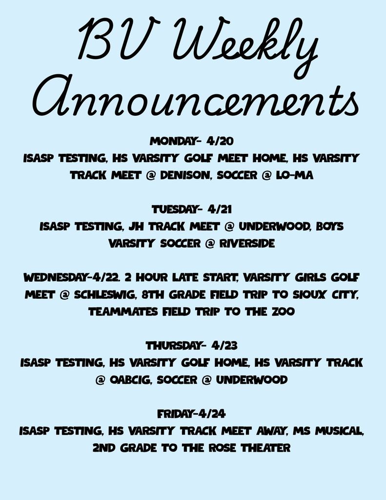 Weekly Announcements