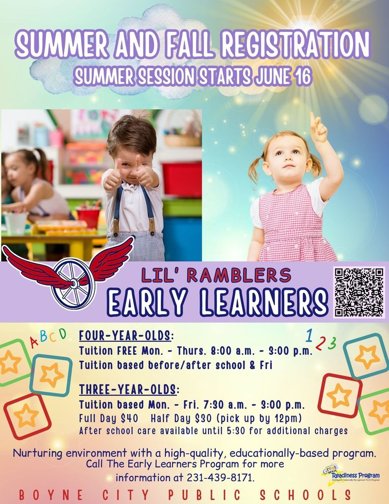 Early Learners Program registration flyer
