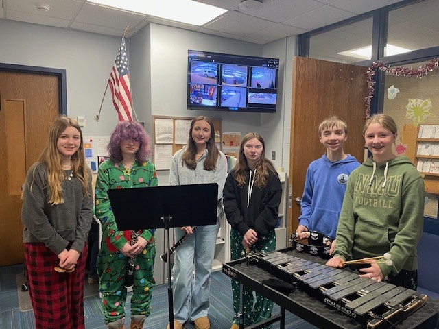 Band Students Caroling in the ES Building