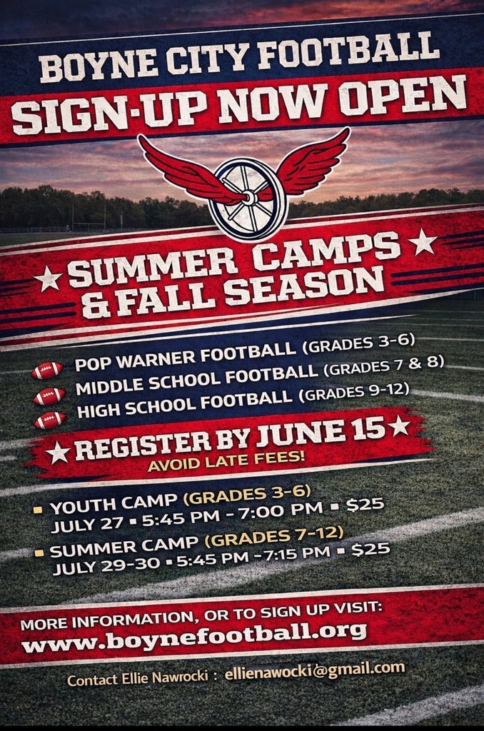 Pop Warner Football Sign Up Flyer