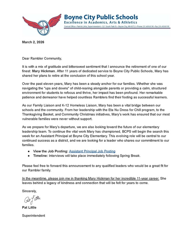 Mary Hickman Retirement Announcement