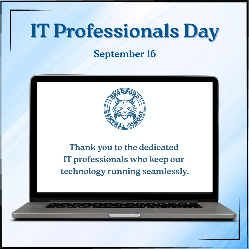 laptop computer graphic with IT Professionals Day appreciation message