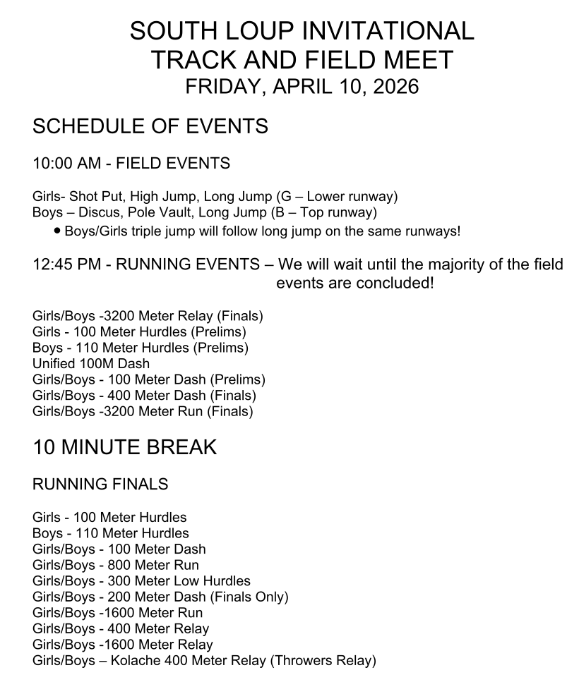 South Loup Track meet