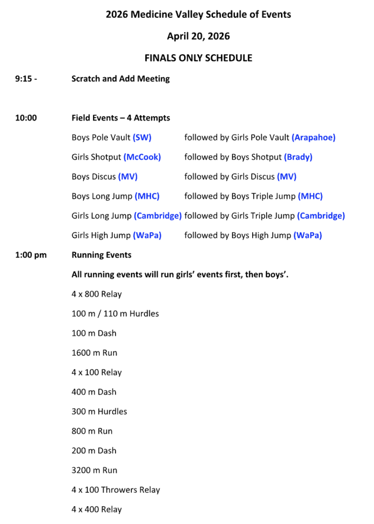 Med Valley Track Meet at Cambridge