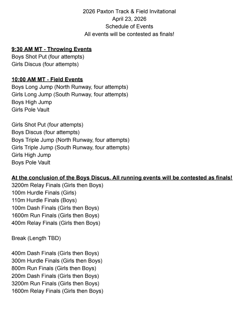 Paxton Track Meet
