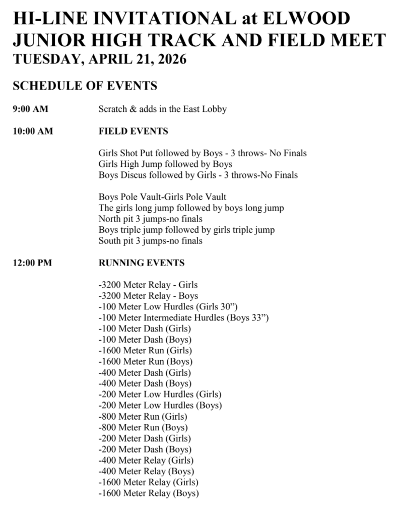 Jr. High Track meet at Elwood