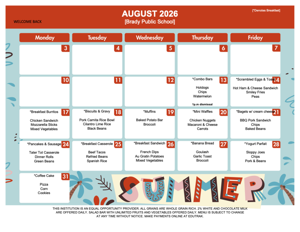 august menu 