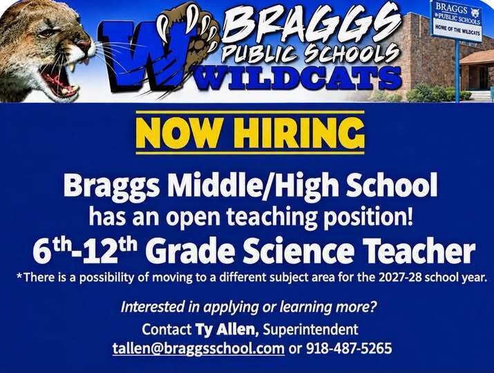 Science position at Braggs