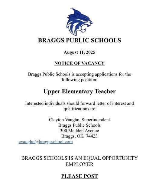Vacancy in Upper Elementary Grades