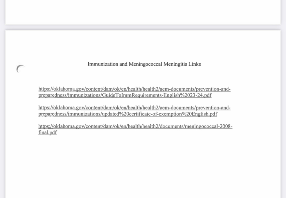 Links for Info on Immunization and Meningitis