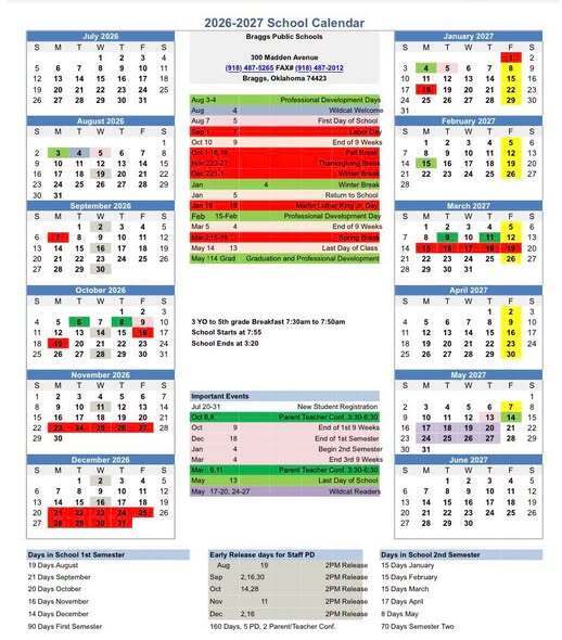 2026-2027 School Calendar