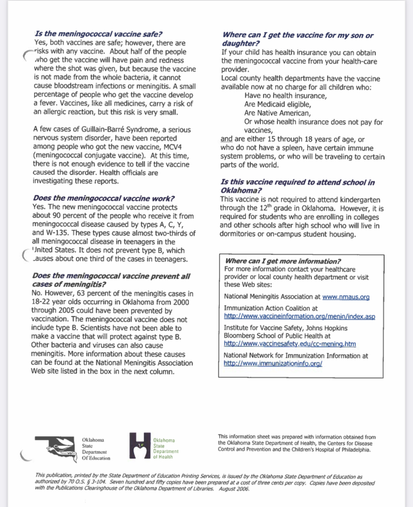 Meningitis Vaccine Page 2