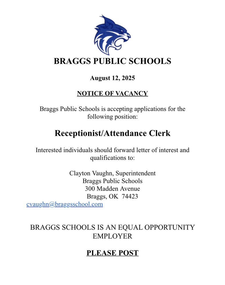 Receptionis/Attendance Clerk Vacancy