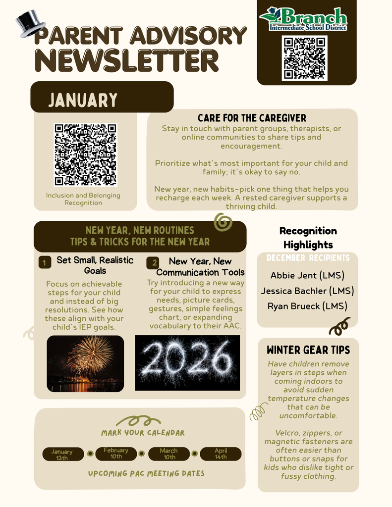 January Newsletter from the Parent Advisory Committee