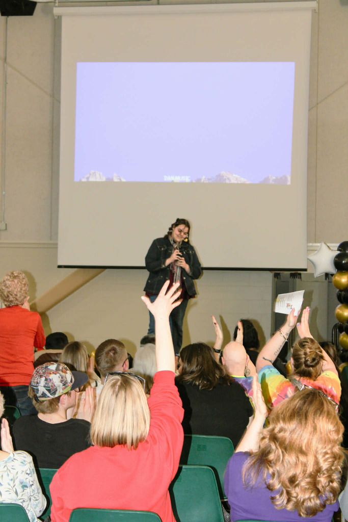 Singing her heart out!