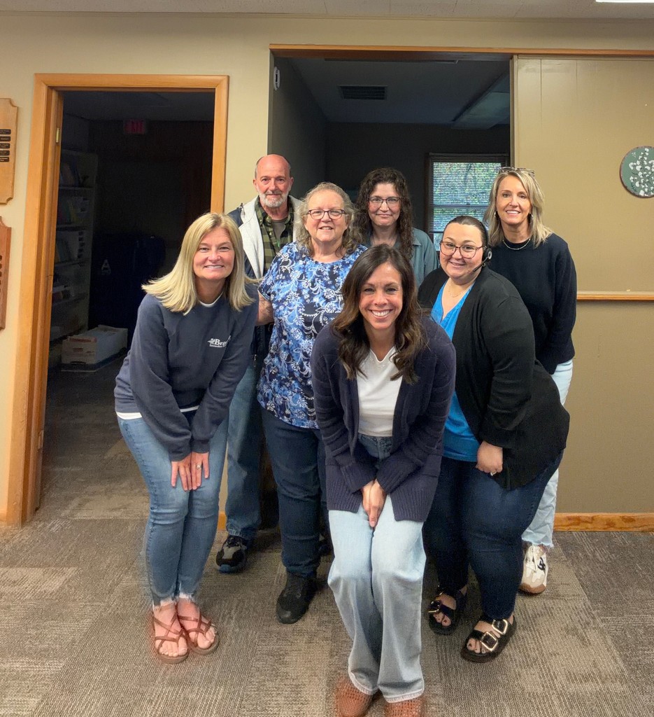 Staff wearing BLUE for Child Abuse Prevention Awareness month