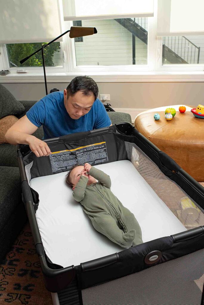 Farther and infant