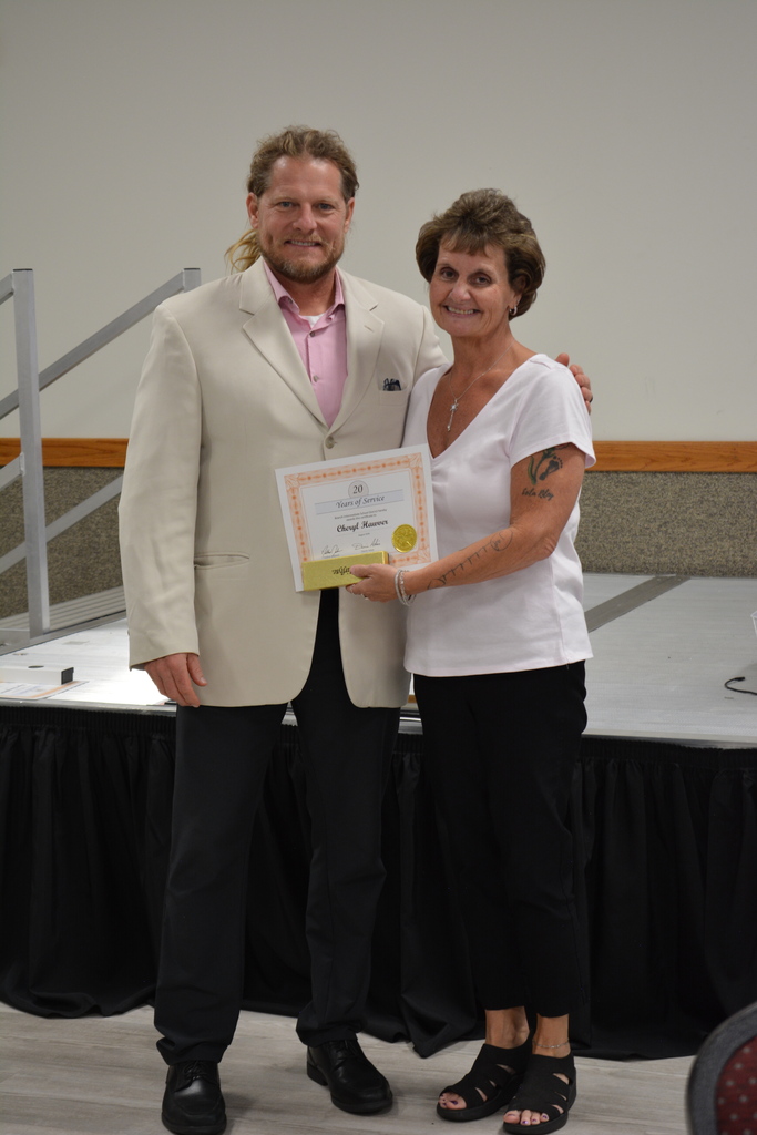 C.Hawver with Director - 20 years of service recognition