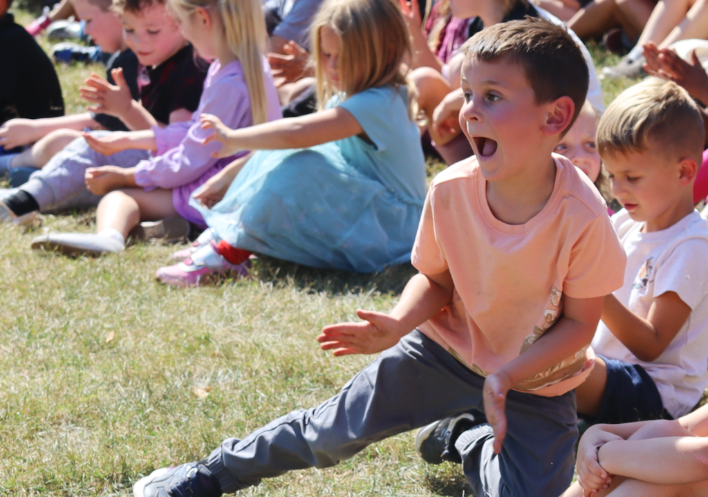 little boy excited and clapping