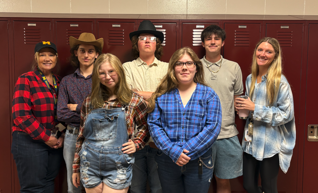 kids and teachers dressed up country