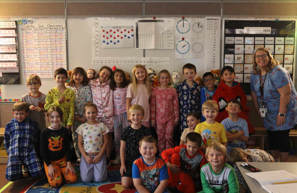 group of kids in pajamas