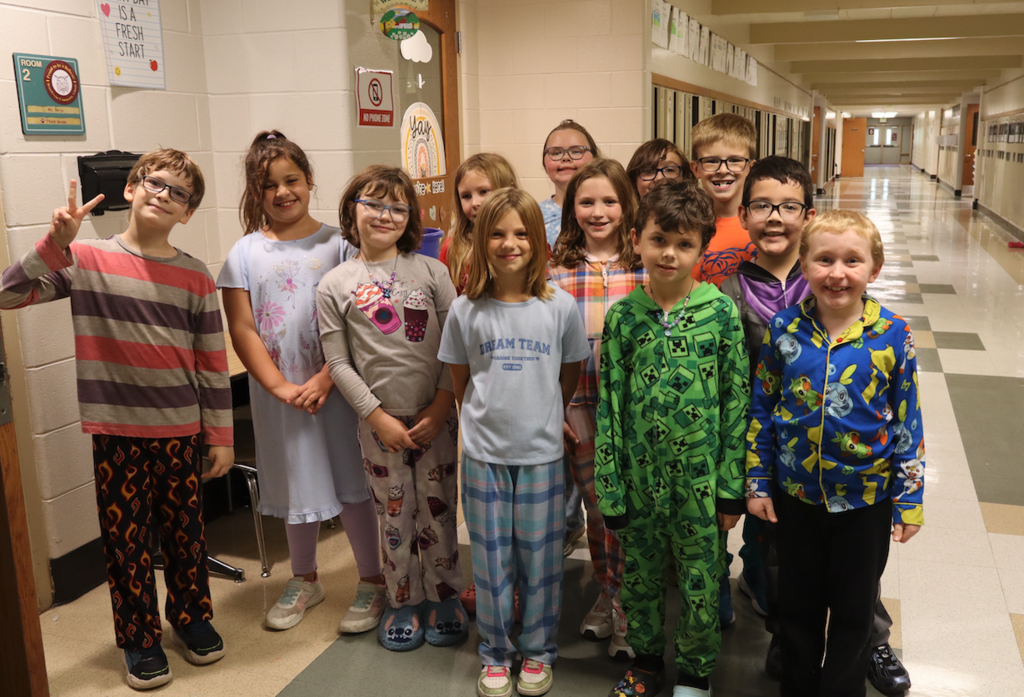 group of kids in pajamas