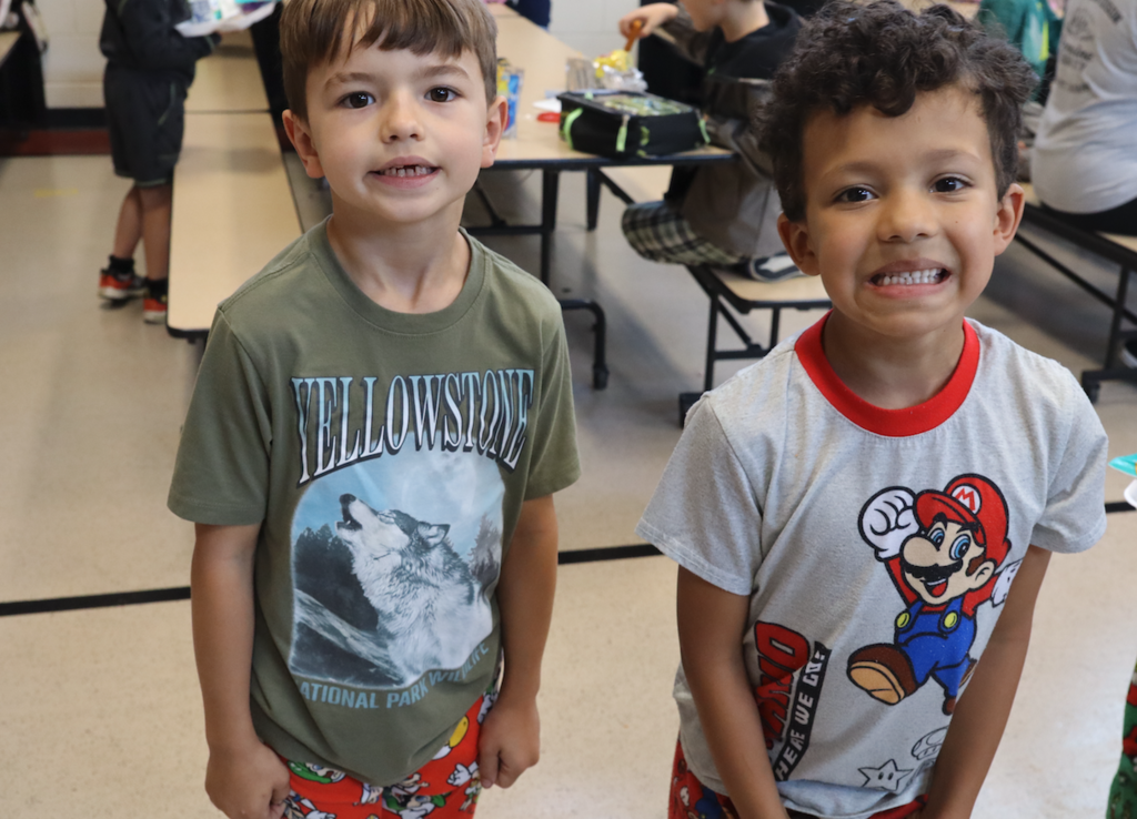 group of kids in pajamas