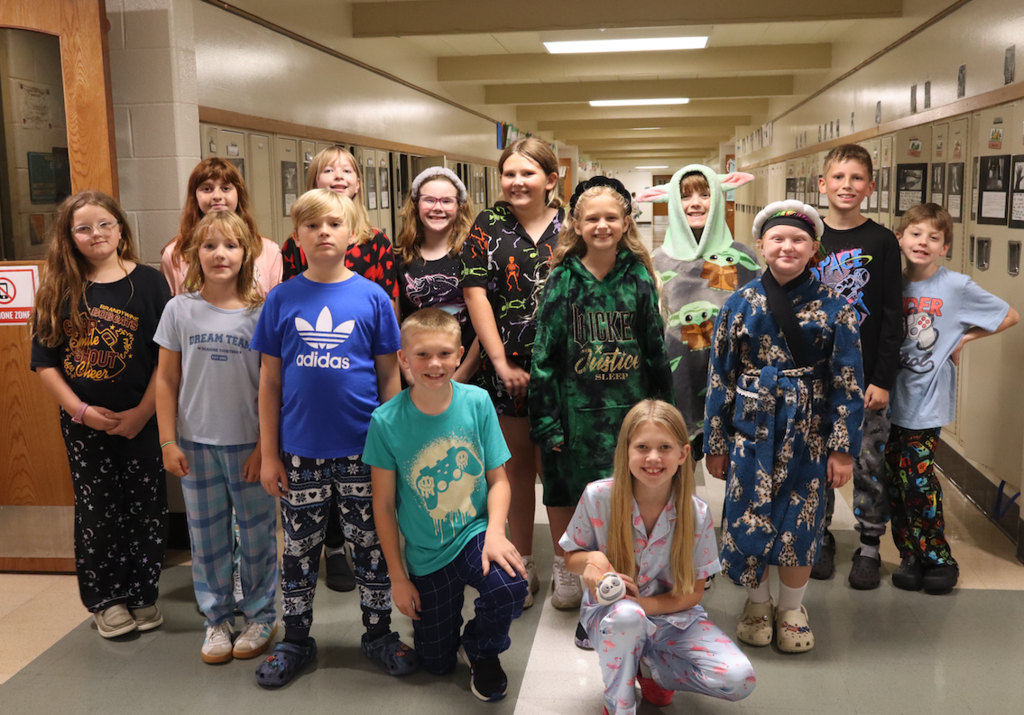 group of kids in pajamas