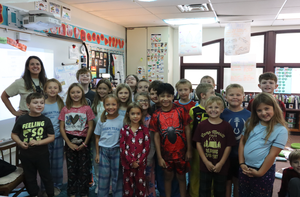 group of kids in pajamas