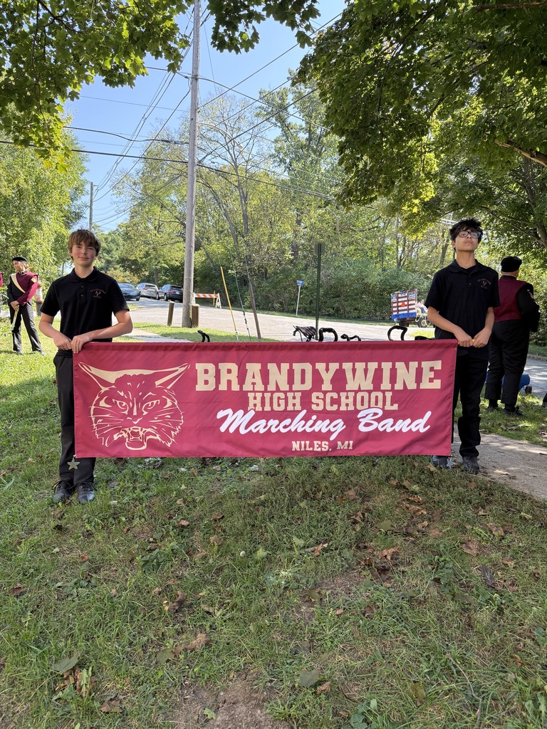 banner holders of Brandywine high school marching band