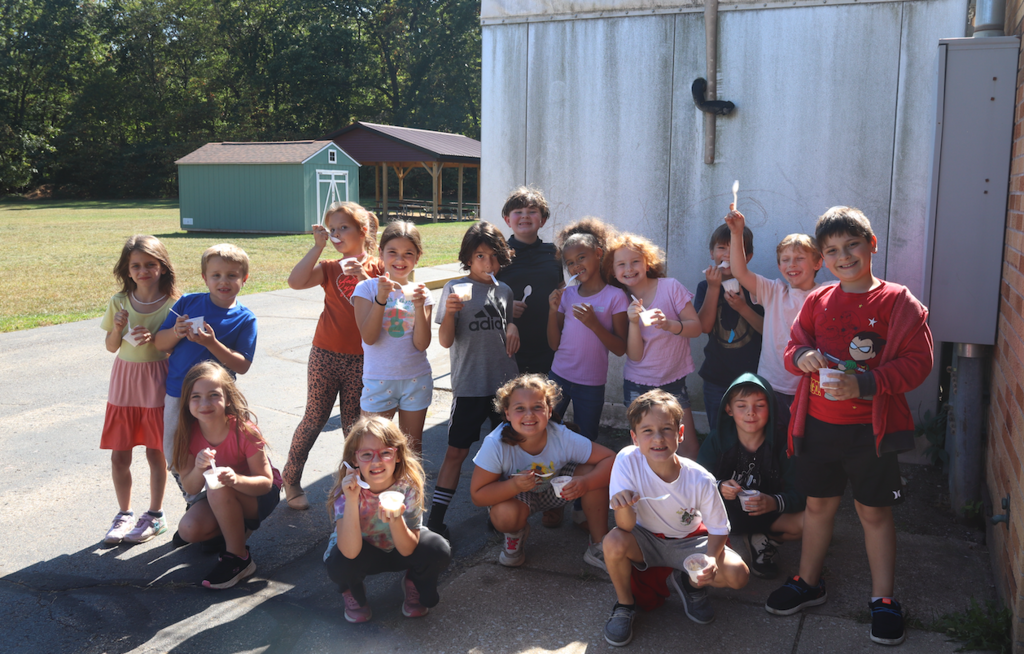 group of kids eating ice cream
