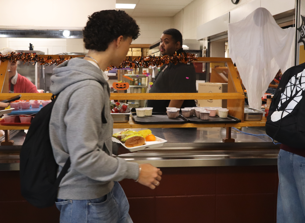kid in lunch line