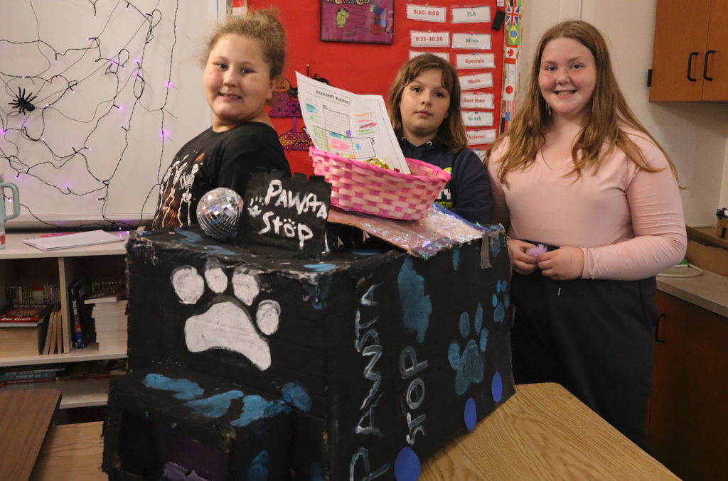 group of girls with food truck project