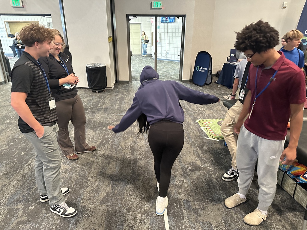 student trying to walk a straight line