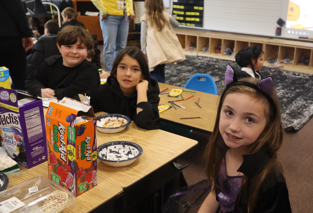 students at harvest party