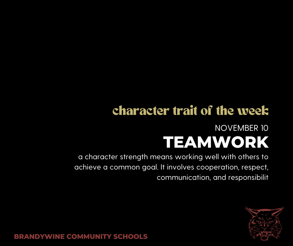 team work a character strength means working well with others to achieve a common goal. It involves cooperation, respect, communication, and responsibilit