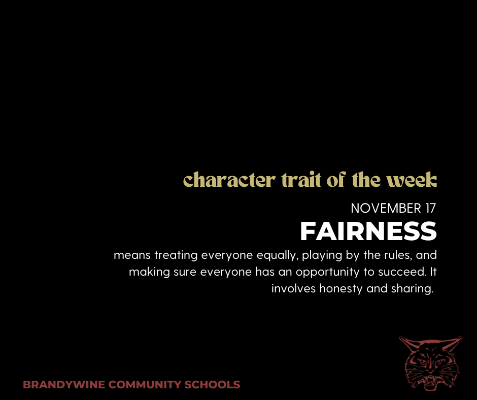 Fairness means treating everyone equally, playing by the rules, and making sure everyone has an opportunity to succeed. It involves honesty and sharing. 