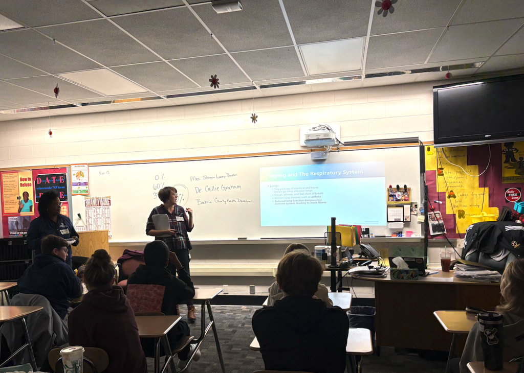 presenters in front of class