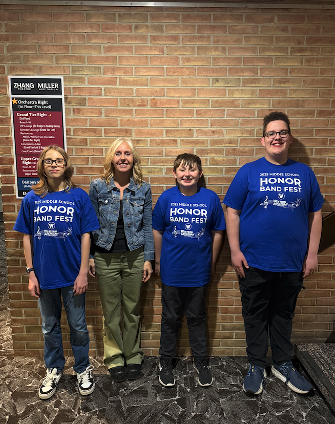 students with teacher at band 