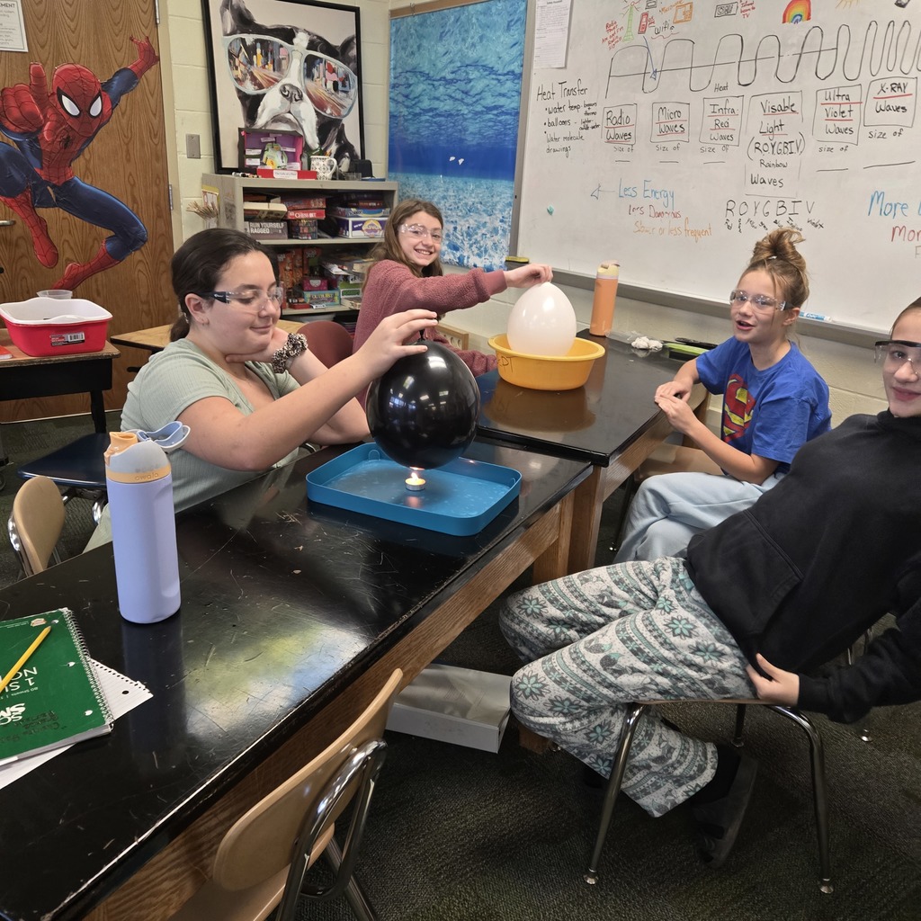 students with balloon