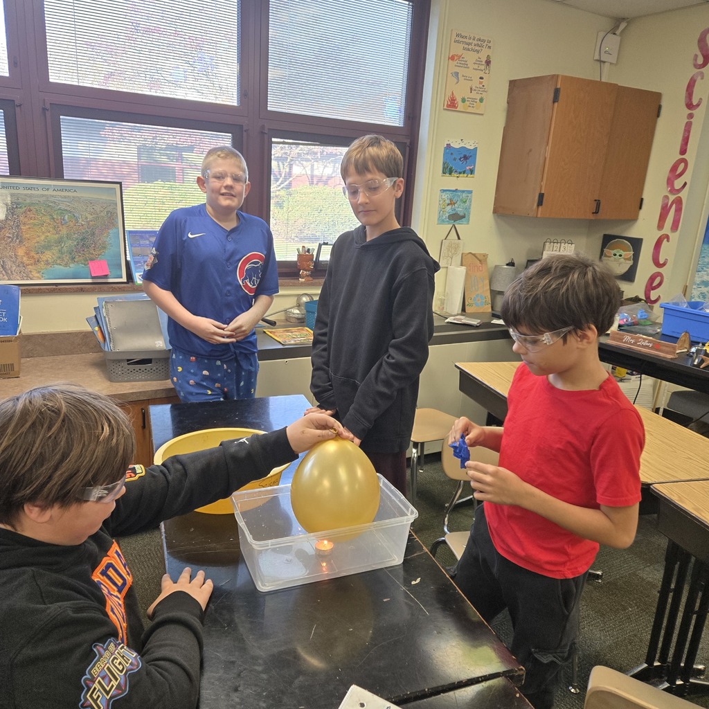 students with balloon