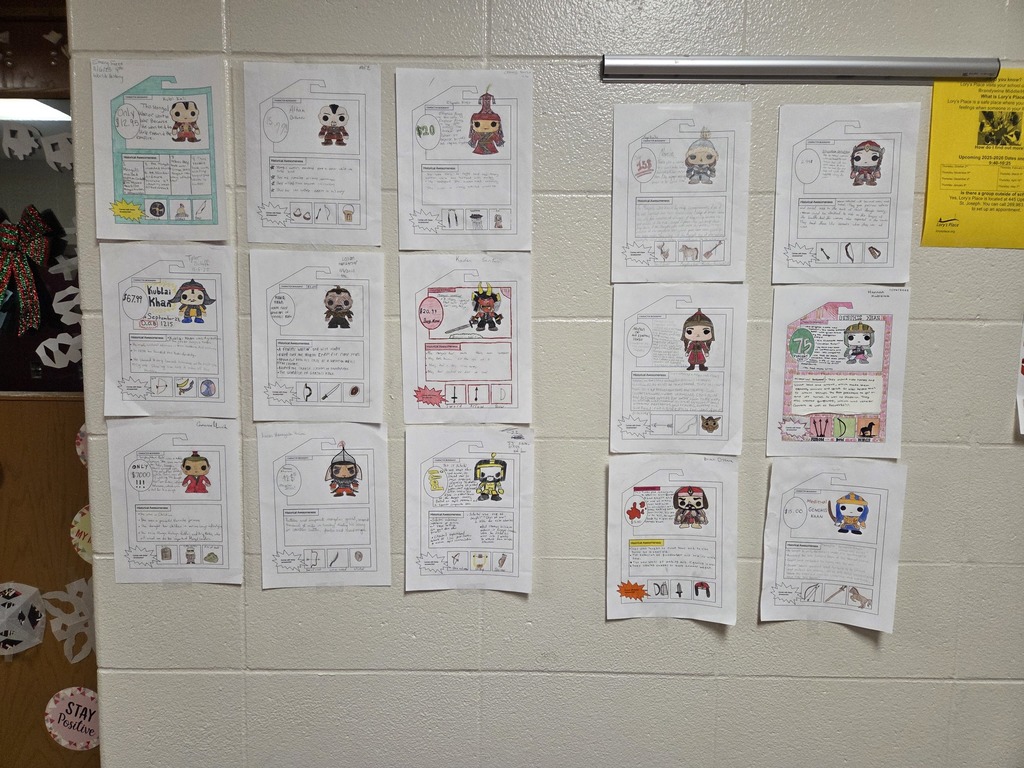 papers hanging on a wall