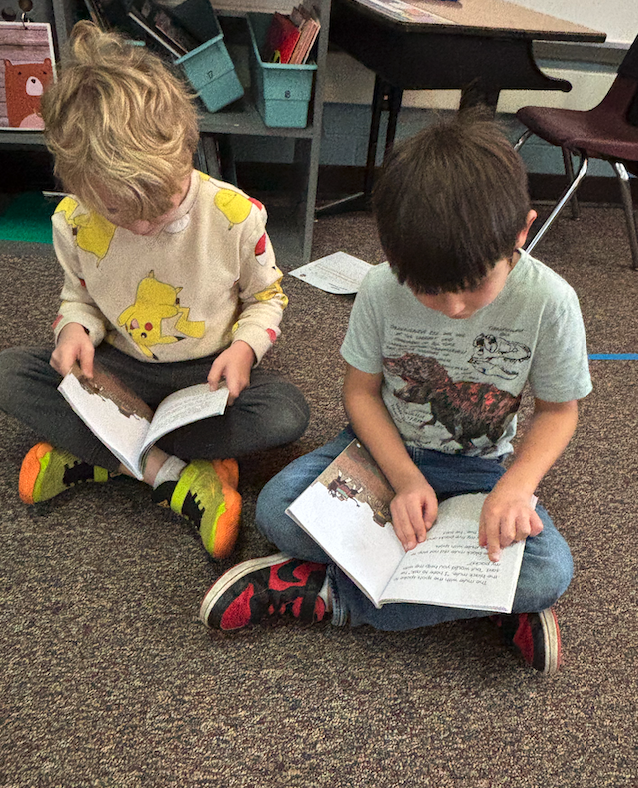 two boys reading