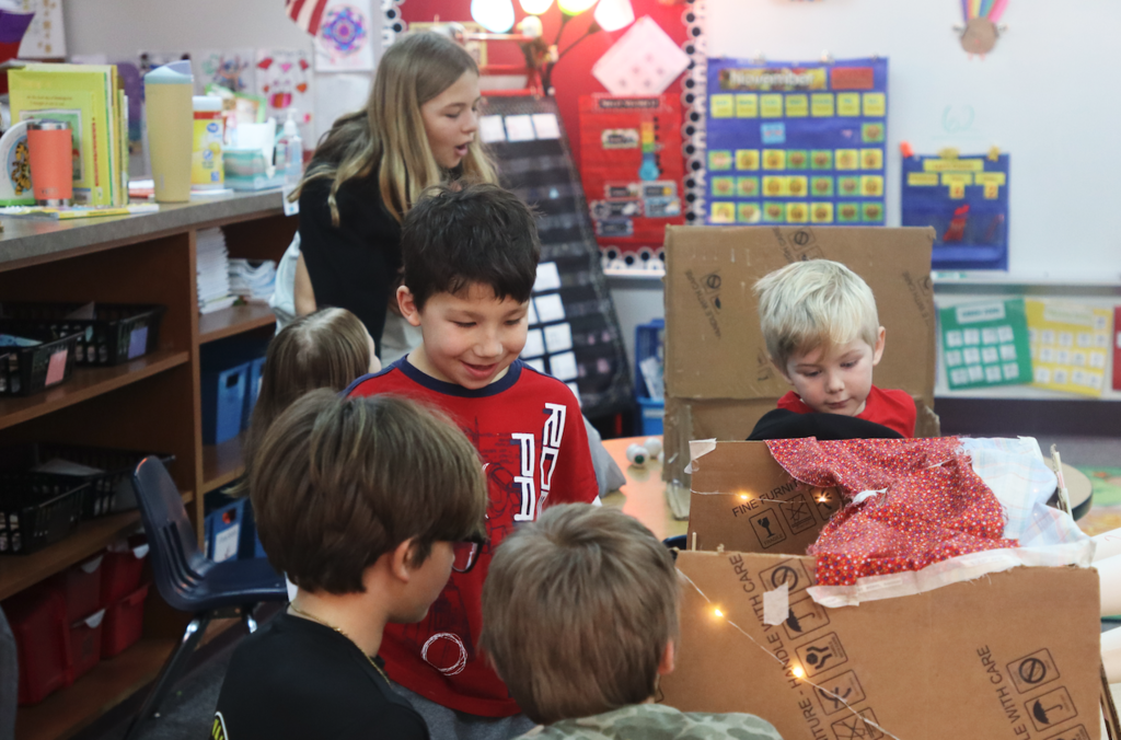 students playing together