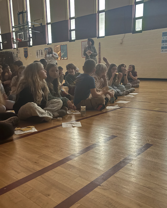 kids eating cookies and milk